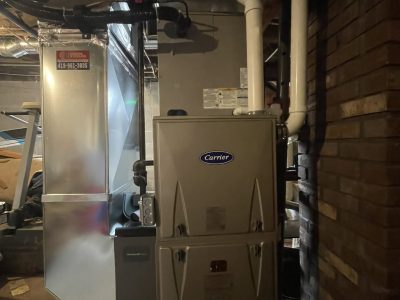 Indoor Gas Furnace Installation